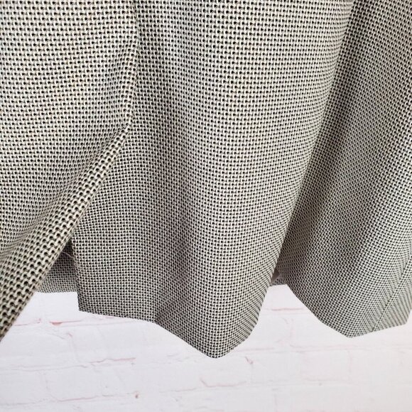 NEW Calvin Klein Womens Textured One-Button Blazer Jacket Sz 12 Neutral Tan Blk - Picture 11 of 16